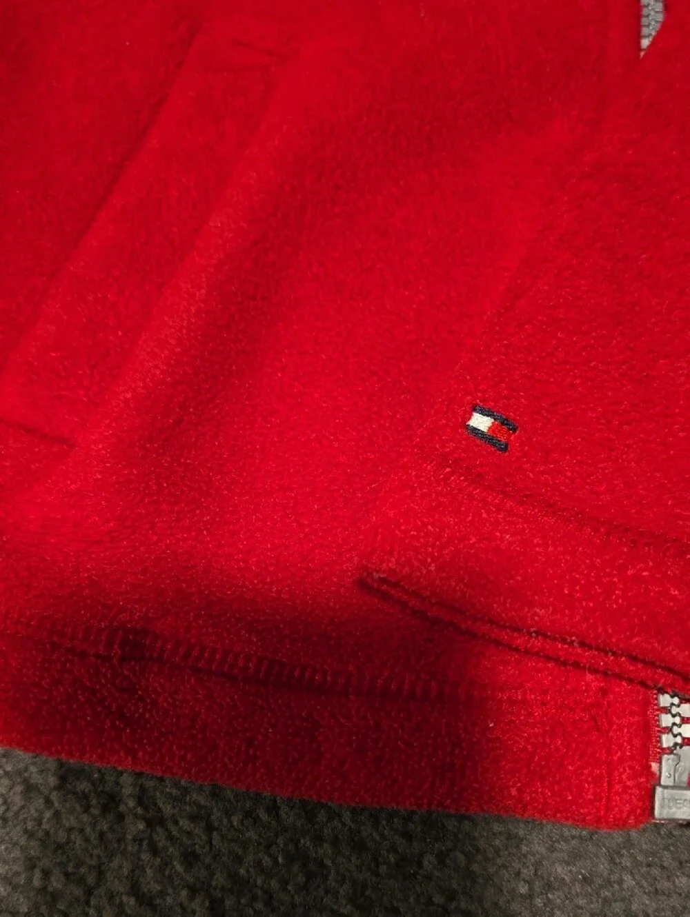 Tommy Hilfiger Navy and Red Fleece Zip Jacket